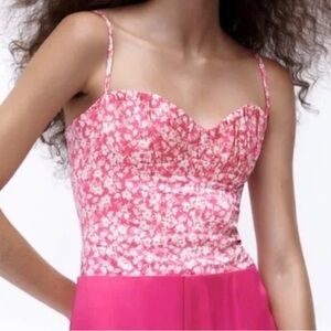 Zara women’s printed corset bodysuit.